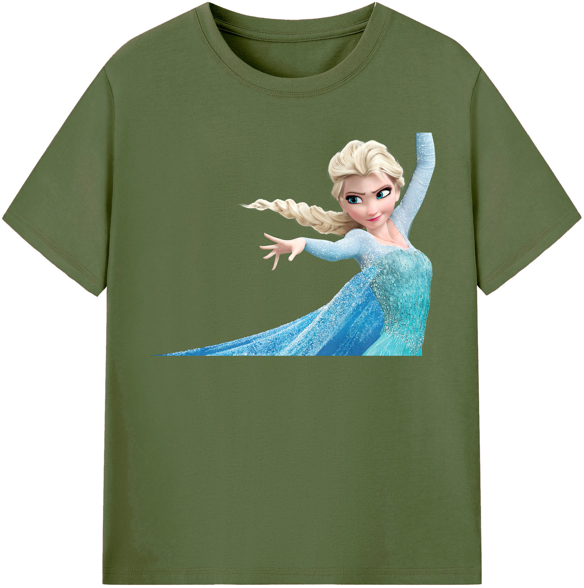 （画像用） アナと雪の女王 アンナ エルサ Frozen Anna Elsa 綿100％半袖Tシャツ（フロントプリント）